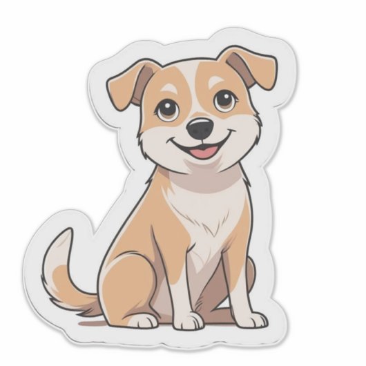 Schattigee Schattige glimlachende zwerfhond Sticker (Voorkant)