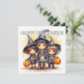 Schattigee Schattige Happy Halloween voor kinderen Kaart (Staand voorkant)