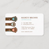 Schattigee Schattige Hart Vorm Dierlijke Pet Paws Visitekaartje (Achterkant)