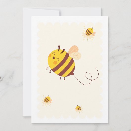 Schattigee schattige Honingbij thema 1e verjaardag Kaart (Achterkant)