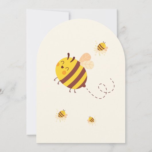 Schattigee schattige Honingbij thema 1e verjaardag Kaart (Achterkant)