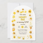 Schattigee schattige Honingbij thema 1e verjaardag Kaart (Voorkant)