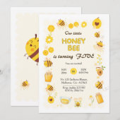 Schattigee schattige honingbij thema 5e verjaardag kaart (Voorkant / Achterkant)