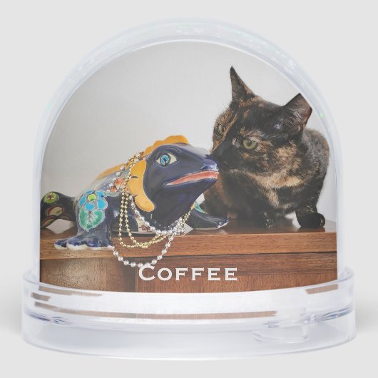 Schattigee Schattige Huisdier Kat, Hond, Baby Foto Sneeuwbol (Achterkant)