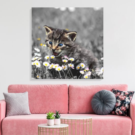 Schattigee Schattige kat kitten Canvas Afdruk (Insitu (Woonkamer))