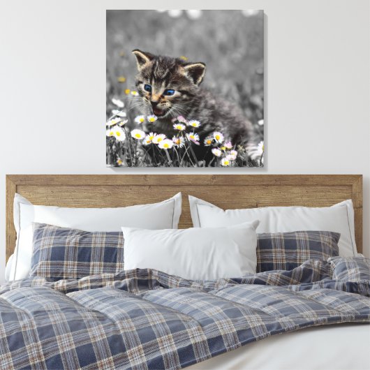 Schattigee Schattige kat kitten Canvas Afdruk (Insitu (Slaapkamer))