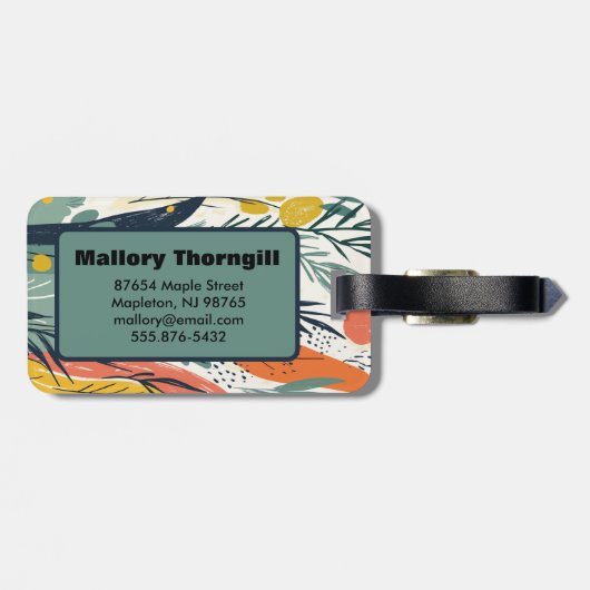 Schattigee Schattige kattenillustratie Bagagelabel (Achterkant horizontaal)