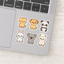 Schattigee schattige kawaii dieren sticker set