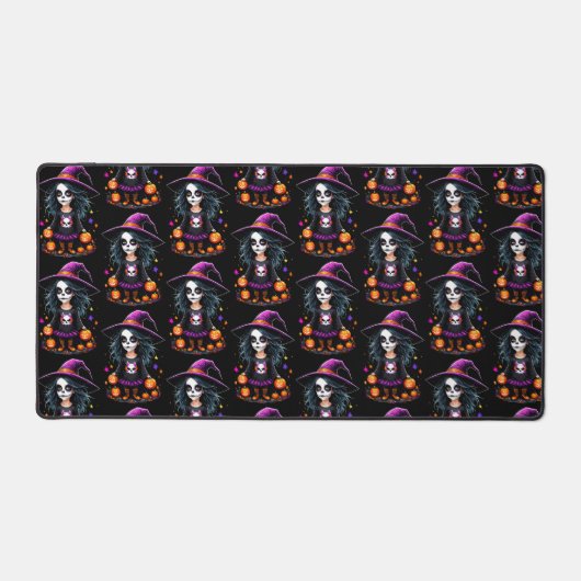 Schattigee Schattige Kawaii Halloween Witch Bureaumat (Voorkant)
