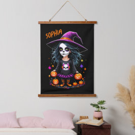 Schattigee Schattige Kawaii Halloween Witch Hangend Wandkleed