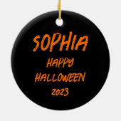 Schattigee Schattige Kawaii Halloween Witch Keramisch Ornament (Achterkant)