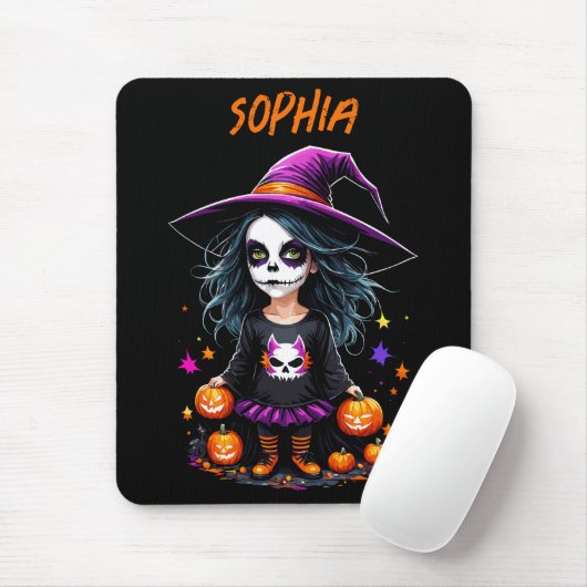 Schattigee Schattige Kawaii Halloween Witch Muismat (Met muis)
