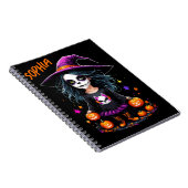 Schattigee Schattige Kawaii Halloween Witch Notitieboek (Rechterzijde)