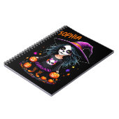 Schattigee Schattige Kawaii Halloween Witch Notitieboek (Linkerzijde)