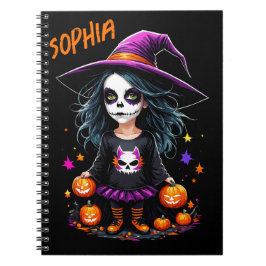 Schattigee Schattige Kawaii Halloween Witch Notitieboek