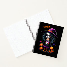Schattigee Schattige Kawaii Halloween Witch Notitieboek