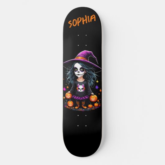 Schattigee Schattige Kawaii Halloween Witch Persoonlijk Skateboard (Voorkant)