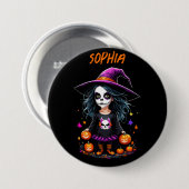Schattigee Schattige Kawaii Halloween Witch Ronde Button 7,6 Cm (Voorkant /achterkant)