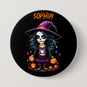 Schattigee Schattige Kawaii Halloween Witch Ronde Button 7,6 Cm (Voorkant)