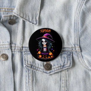 Schattigee Schattige Kawaii Halloween Witch Ronde Button 7,6 Cm