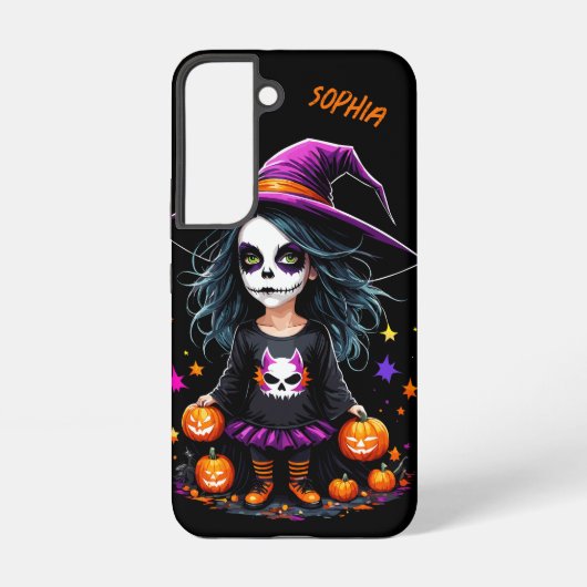 Schattigee Schattige Kawaii Halloween Witch Samsung Galaxy Hoesje (Achterkant)