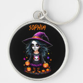 Schattigee Schattige Kawaii Halloween Witch Sleutelhanger (Voorkant)