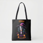 Schattigee Schattige Kawaii Halloween Witch Tote Bag (Voorkant)