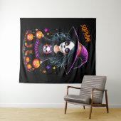 Schattigee Schattige Kawaii Halloween Witch Wandkleed (In Situ (horizontaal))