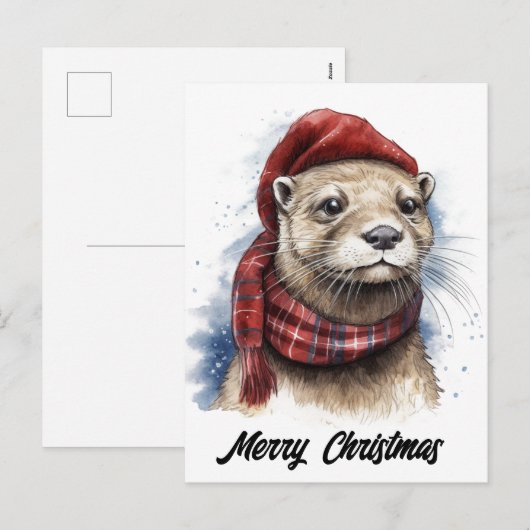 Schattigee Schattige kerstotter Feestdagenkaart (Voorkant / Achterkant)