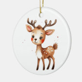 Schattigee Schattige kerstvakantie rendieren 2 Keramisch Ornament (Links)