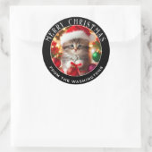 Schattigee & Schattige Kitten Gepersonaliseerde Ke Ronde Sticker (Tas)