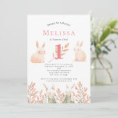 Schattigee Schattige konijnenmeisjes 1e verjaardag Kaart (Staand voorkant)