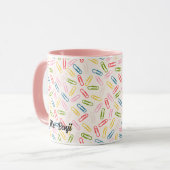 Schattigee Schattige lerarennaam Paperclippatroon Mok (Voorkant links)