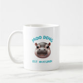 Schattigee Schattige Moo Deng Baby Pygmy Hippo Koffiemok (Links)