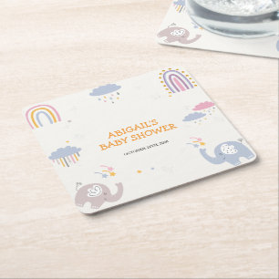 Schattigee Schattige olifant regenboog meisjes Bab Kartonnen Onderzetters