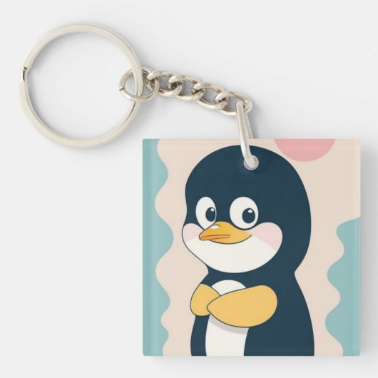 Schattigee Schattige Penquin Sleutelhanger (voorkant)