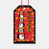 Schattigee Schattige Pinguïn Stack Cadeaulabel (Voorkant)