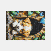 Schattigee Schattige Puppy Fleece Deken (Voorkant (Horizontaal))