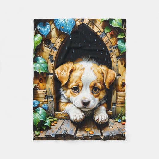 Schattigee Schattige Puppy Fleece Deken (Voorkant)
