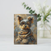 Schattigee Schattige Steampunk Yorkshire Terrier D Briefkaart (Staand voorkant)