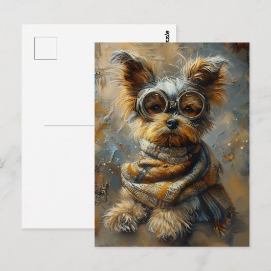 Schattigee Schattige Steampunk Yorkshire Terrier D Briefkaart (Voorkant / Achterkant)