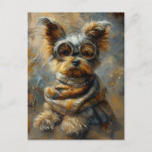 Schattigee Schattige Steampunk Yorkshire Terrier D Briefkaart (Voorkant)
