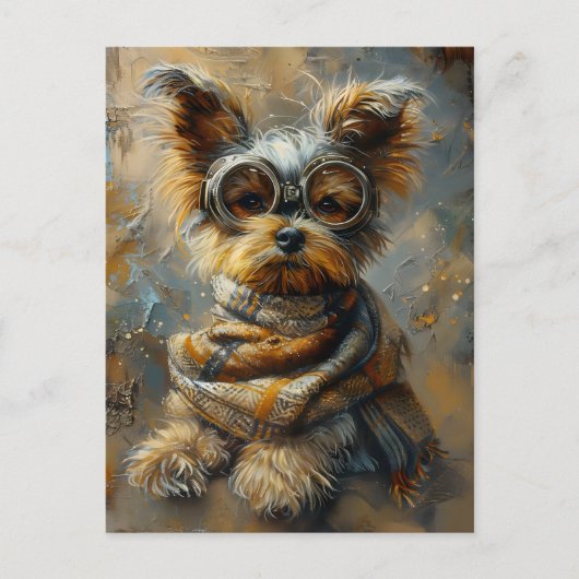 Schattigee Schattige Steampunk Yorkshire Terrier D Briefkaart (Voorkant)