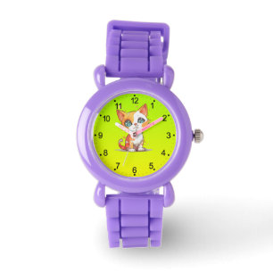 Schattigee Schattige witte kat Horloge