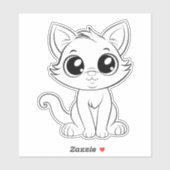 Schattigee Schattige witte kat Sticker (Vel)