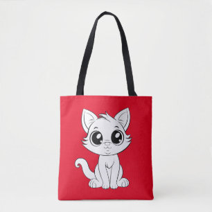 Schattigee Schattige witte kat Tote Bag