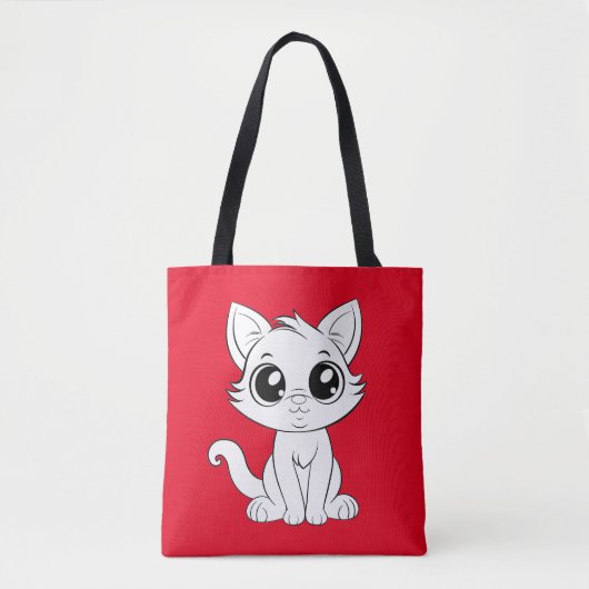 Schattigee Schattige witte kat Tote Bag (Voorkant)