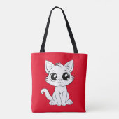Schattigee Schattige witte kat Tote Bag (Achterkant)