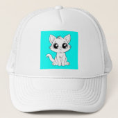 Schattigee Schattige witte kat Trucker Pet (Voorkant)