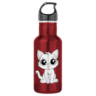 Schattigee Schattige witte kat Waterfles